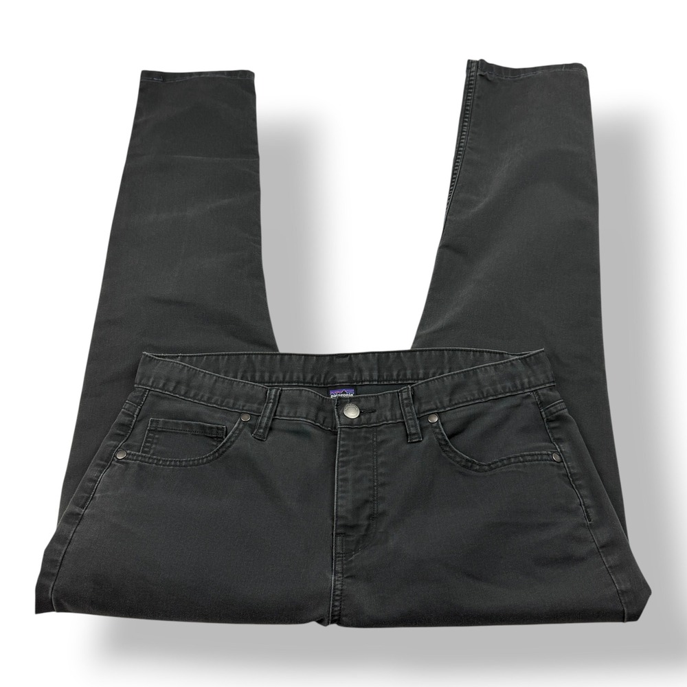 Patagonia Womens Organic Cotton Slim‎ Straight Leg Pants Charcoal Black Size 12